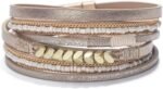 Boho Leopard Crystal Leather Wrap Bracelet – Multi-Layer Cuff - Image 14