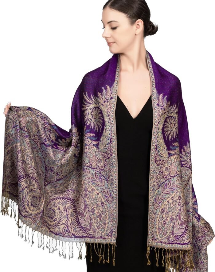 Reversible Paisley Pashmina Festival Scarf | Shawl & Wrap - Image 32