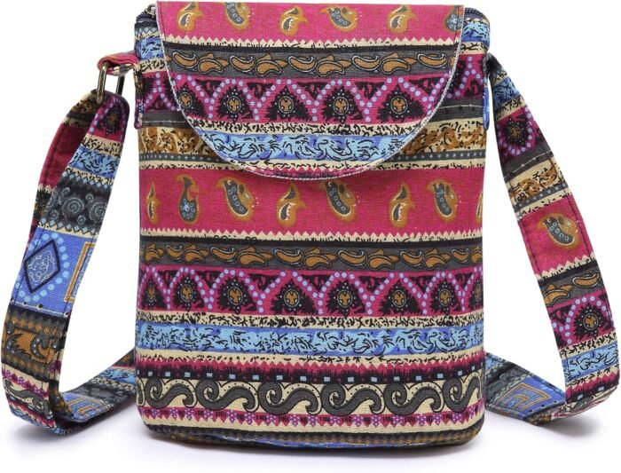 Retro Canvas Boho Crossbody Bag – Small Shoulder Purse - Image 10