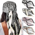 35" Satin Square Scarf Set (4-Pack) – Silk-Like Head & Neck Wraps - Image 23