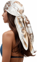 Silk-Feel Printed Head Scarf – 35" Square Bandana - Image 2