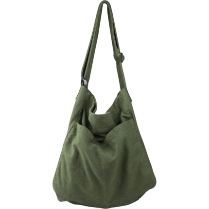 Boho Canvas Crossbody Tote – Unisex Multi-Pocket Messenger